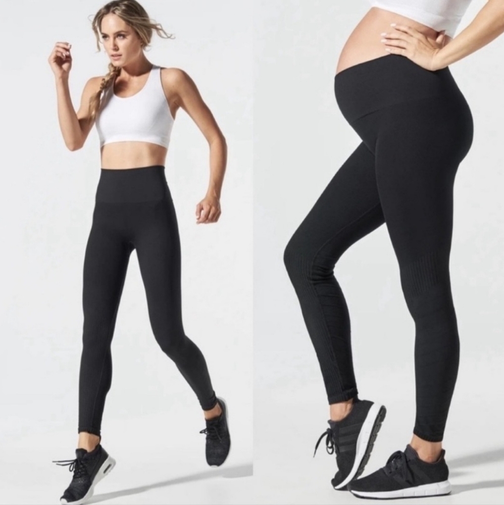 Blanqi Black Sportsupport Hipster Contour Legging size small athletic maternity